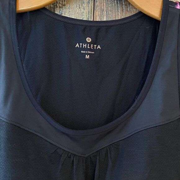 Athleta M Black Multi-Color Racerback Cut Out Bandeau Workout Exercise Top - Picture 10 of 10
